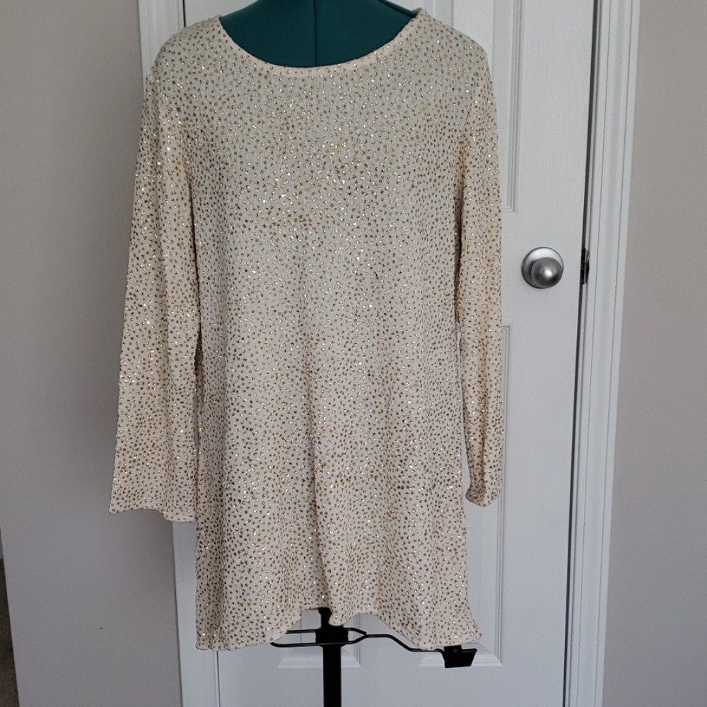 Caroline Rose Gold Glitter Tunic Top
